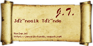 Jánosik Tünde névjegykártya
